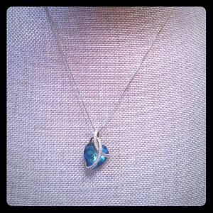 925 Sterling silver marcasite heart necklace